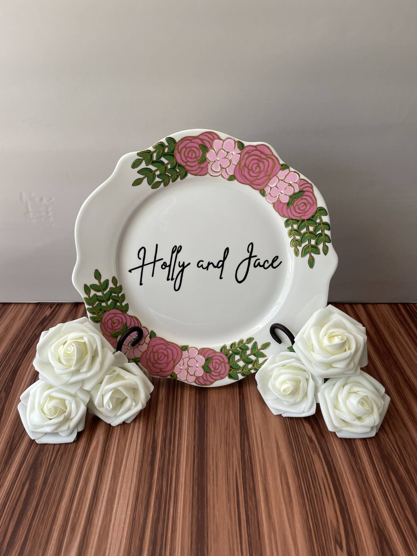 Ceramic Hand-Painted Custom Wedding Plate - Image 3