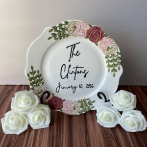 Ceramic Hand-Painted Custom Wedding Plate
