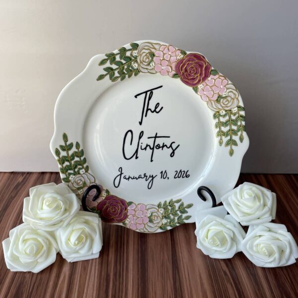 Ceramic Hand-Painted Custom Wedding Plate